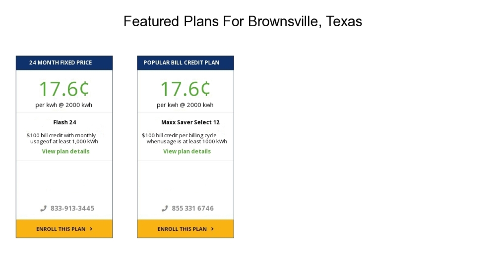 Compare the cheapest Brownsville electricity providers and rates