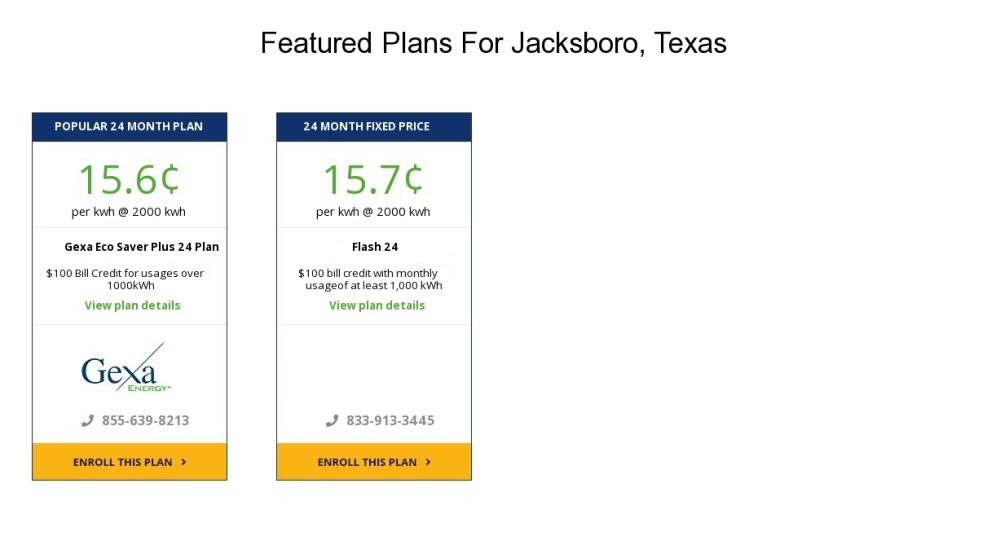 Compare the cheapest Jacksboro electricity providers and rates