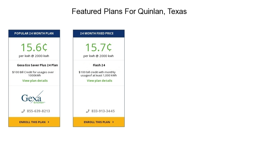 Compare the cheapest Quinlan electricity providers and rates